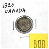 1920 Canadian 5-cent silver