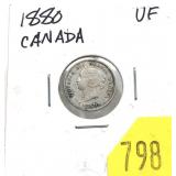1880H Canadian 5-cent silver