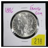 1886 Morgan dollar, gem BU