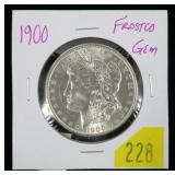 1900 Morgan dollar, gem BU