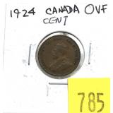1924 Canadian penny