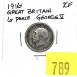 1916 British 6 pence