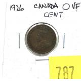 1926 Canadian penny