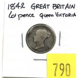 1842 British 6 pence
