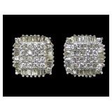 14K Yellow gold round and baguette pave diamond