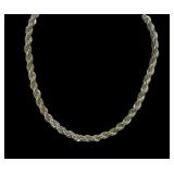 Sterling silver 22" rope chain, 10.2 grams