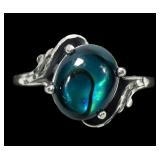 Sterling silver lovely blue paua ring in