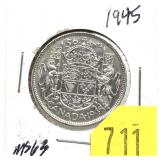 1945 Canadian half dollar