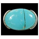 Sterling silver longitudinally set turquoise ring,