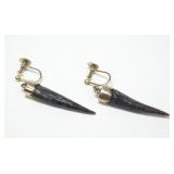 9K Yellow gold vintage screw back earrings,