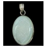 Sterling silver bezel set druzy quartz 1" x 1.5"