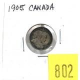 1905 Canadian 5-cent silver
