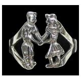 Sterling silver Jack and Jill ring, new, size 7