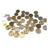 x36- Dollar coins, mixed dates -x36 coins -Sold by