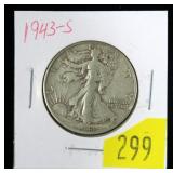 1943-S Walking Liberty half dollar