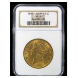1907 $20 Gold Liberty Double Eagle, NGC slab