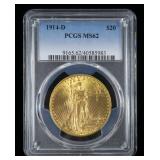 1914-D $20 Gold Liberty Double Eagle, PCGS slab