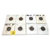 x8- 1931-D Lincoln cents -x8 cents -Sold by the