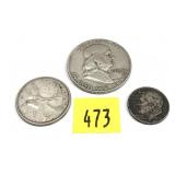 Lot, 3 silver coins
