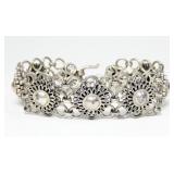 Sterling silver 7" S-clasp bracelet, 38.4 grams