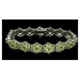 Sterling silver 7" peridot bracelet