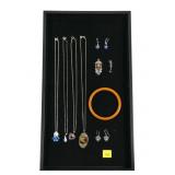 Lot, sterling silver necklaces, earrings, pendants