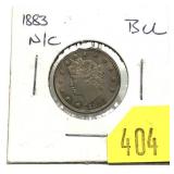 1883 N/C Liberty Head nickel