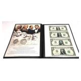Coin and Currency set, uncut sheet with silver