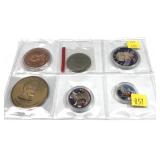 Lot, coins and tokens, 6 pcs.