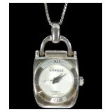 Gianello sterling silver pendant watch with 24"