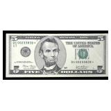 $5 Federal Reserve star note, series of 2003