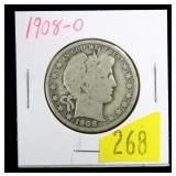 1908-O Barber half dollar