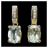 14K Yellow gold channel set diamond post earrings