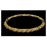 Sterling silver gold wash rope design hinged