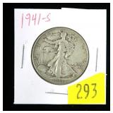 1941-S Walking Liberty half dollar