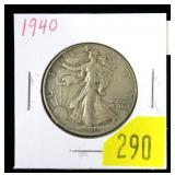 1940 Walking Liberty half dollar