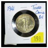 1941 Walking Liberty half dollar, choice BU