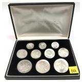 Silver coin type set, all 90% and 40%, 10 pcs.