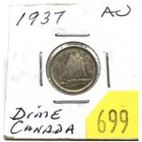1937 Canadian dime