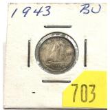 1943 Canadian dime