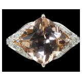 10K Rose gold square cut Morganite