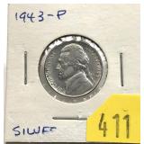 1943 Jefferson nickel, 35% silver
