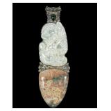 Sajen sterling silver carved mother of pearl, pink