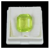 Emerald cut 12 x 10 x 7mm peridot gemstone,