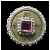 Sajen sterling silver bezel set square cut garnet