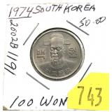 1974 Korea 100 won