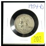 1954-D Franklin half dollar