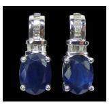 14K White gold diamond baguette and oval cut