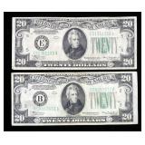 x2- $20 Federal Reserve notes, series of 1934A,