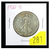 1935-D Walking Liberty half dollar